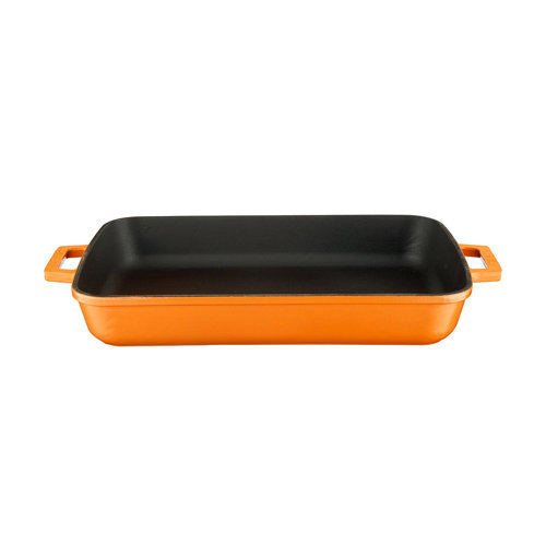 LAVA CAST IRON Lava Enameled Cast Iron Rectangular Roasting Pan 16 inch